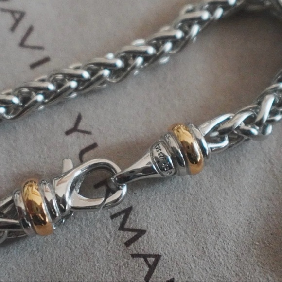 David Yurman Sterling Silver Foxtail Link Woven 7” Bracelet - Picture 5 of 8